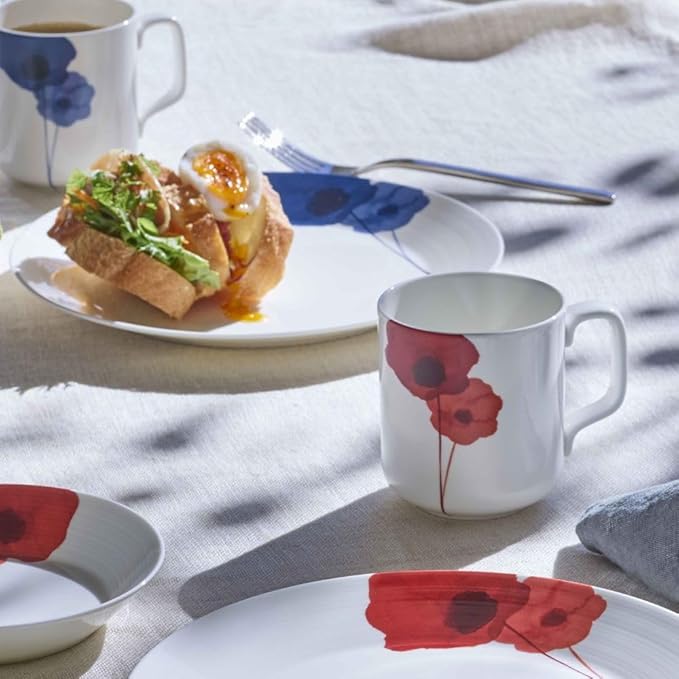 Narumi 52214-2956 Spring Field Mug 11.2 fl oz (330 cc) Red Floral Pattern Anemone Large Gift Microwave Safe Dishwasher Safe Gift Box Included