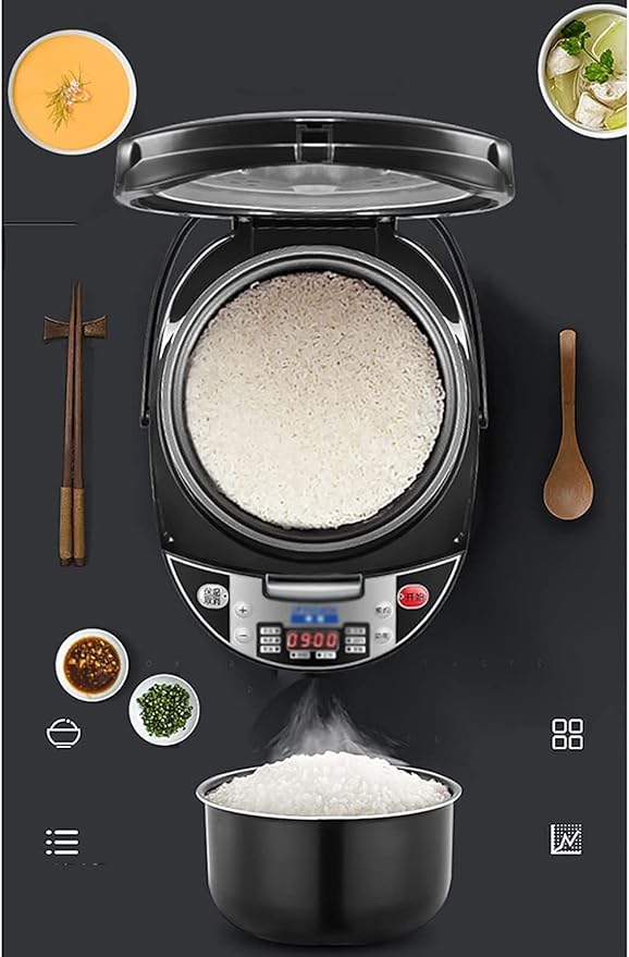 Rice Cooker &amp Steamer 3/4L Large Capacity 6-Layer Aluminum Alloy Non-Stick Liner for Family Dormitory for 1~5 People Rice Cooker (A 3L) (B 3L)
