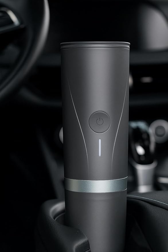 Portable Electric Coffee Maker Black Battery Powered Single Serve Travel Coffee Brewer with Carrying Case