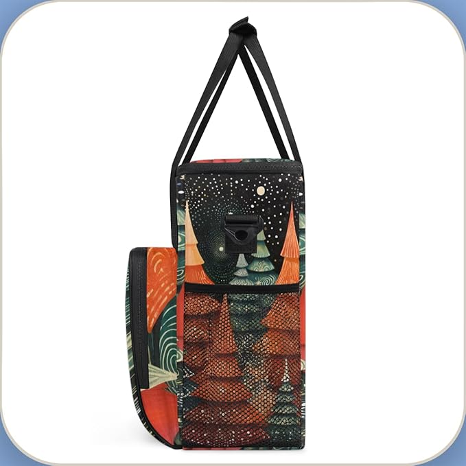 Xmas Tree Coffee Maker Carrying Bag Dreamy Tree Portable Travel Storage Tote Bag Compatible with K-Mini or K-Mini Plus Single Serve Coffee Brewer Carrying Case with Multiple Pockets &amp Shoulder S