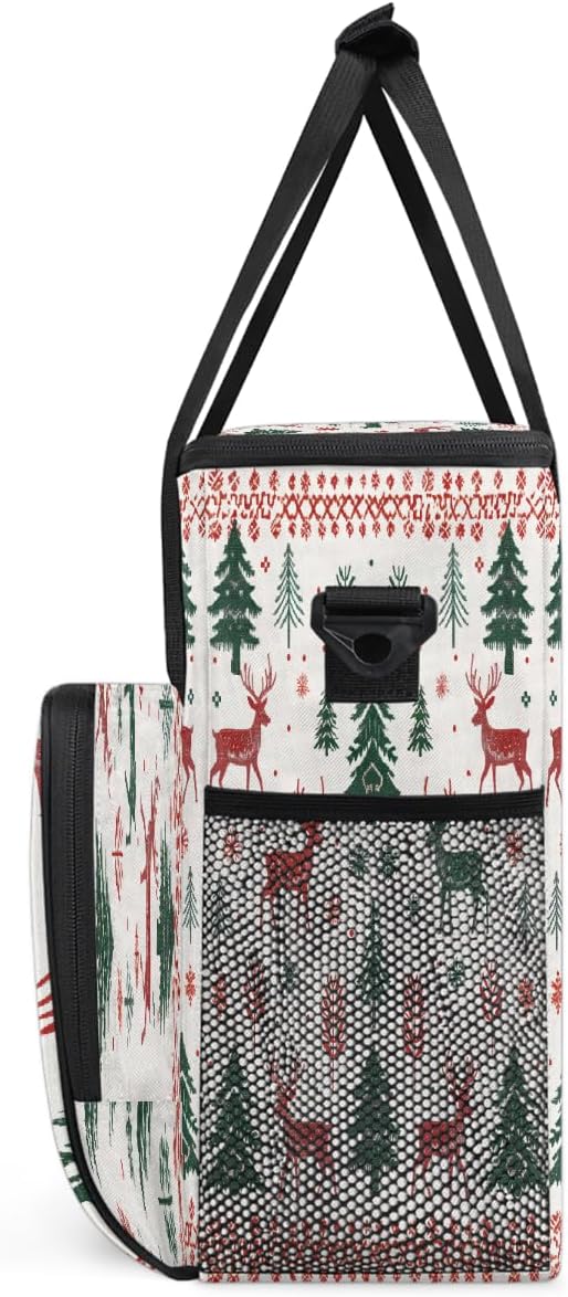 Christmas (736) Coffee Maker Carring Bag Travel Carrying Storage Tote Bag Compatible with Keurig K-Mini or K-Mini Plus Portable Single Serve Coffee Brewer Case with Pockets for K-cup Pods