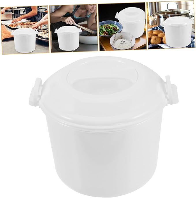 Healifty Microwave Rice Cooker with Lid 3L Capacity Microwave Rice Steamer Convenient Food Box for Family Meals Versatile Steamer for Home Cooking
