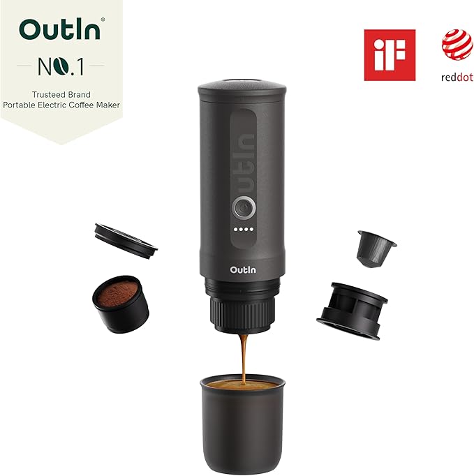 OutIn Nano Portable Electric Espresso Machine with Travel Tumbler
