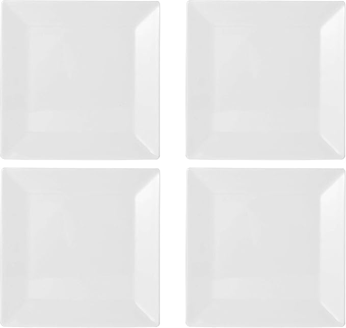Mikasa Square Delray 16-Piece Bone China Dinnerware Set Service for 4 White