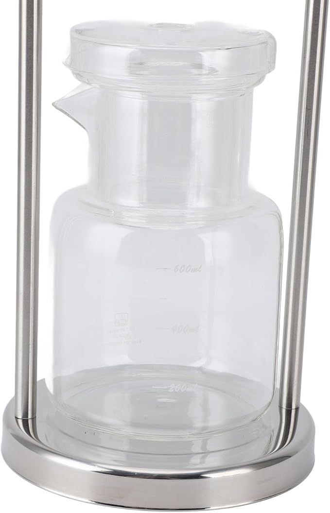 Ymiko Ice Cold Brew Dripper Coffee Maker Premium Stainless Steel Glass 5 to 8 Cup 600ml Cold Brew Tower for Home Office Silver Portable Cold Brew Coffee Machine