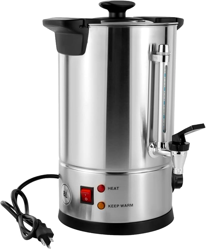 Commercial Coffee Maker Premium Coffee Machine Large Stainless Steel Catering Hot Water Boiler Tea Urn Double Wall Coffee Percolator for Events Offices Parties Catering Gathering