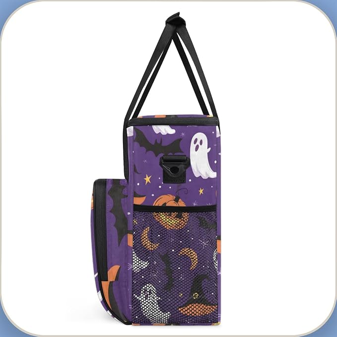 Halloween Pumpkin Coffee Maker Carrying Bag Cartoon Pumpkin Travel Storage Bag Compatible with K-Mini or K-Mini Plus Single Serve Coffee Brewer Carrying Case with Multiple Pockets &amp Shoulder Str