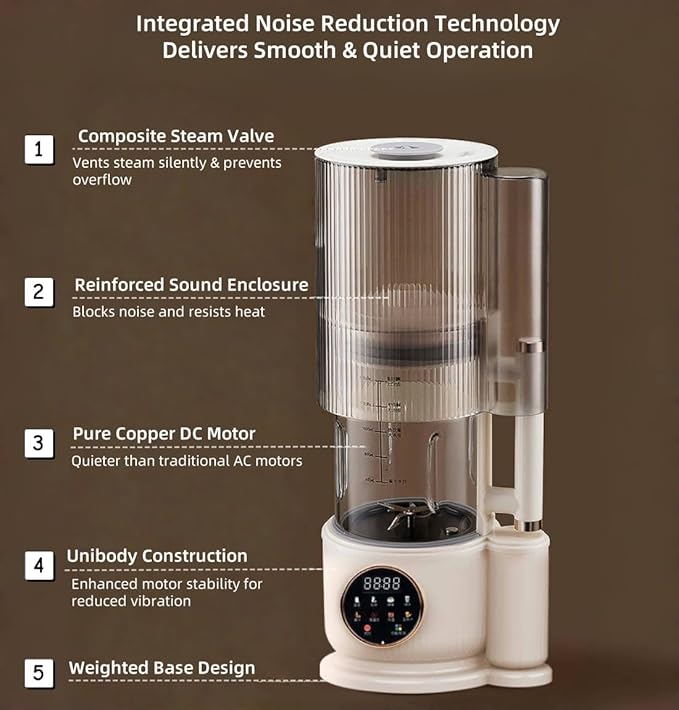8-in-1 Automatic Soy Milk Maker 50.72oz Nut milk maker blender for Almond/Oat/Soy Milk Juice Milkshake Rice Paste glass blender with LED Display Auto Clean 24H Delay Start &amp 12H Keep Warm