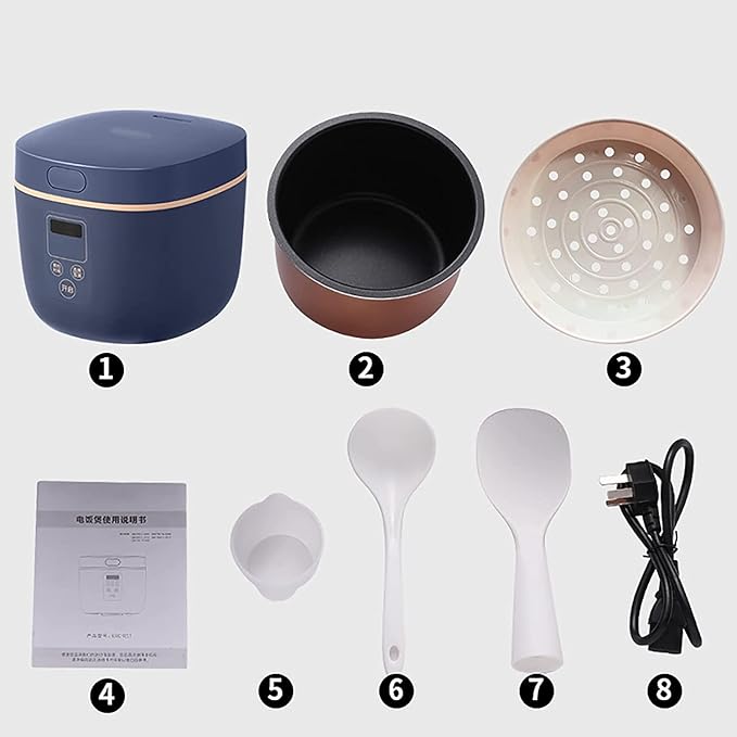 Rice Cooker with Steamer 6-Layer Gathering Energy Non-Stick Inner24H Reservation Rice Cooker for Family Dormitoryfor 1-3 People