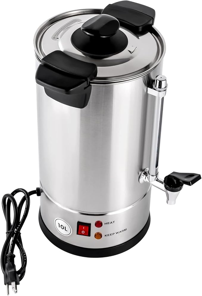 DYNAMI 7L Commercial Coffee Maker304 Stainless Steel Thermostable Coffee UrnViewable Design Electric Coffee Pot Hot Beverage DispenserAdjustable Temperature 86-230°F For EventsParty Catering