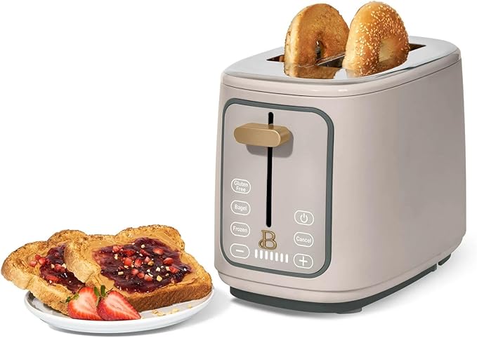 Smart Kitchen Toaster with Touch Interface and Preset Modes Advanced Two-Slice Toaster with Wide Slots and 7 Browning Levels (Porcini Taupe)