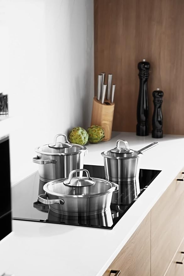 BergHOFF 1110005 10pc (S) Pans Saucepans – Kits Kit (Stainless Steel Stainless Steel Stainless Steel Stainless Steel Glass Ceramic Gas Halogen Induction Sealed Plate)