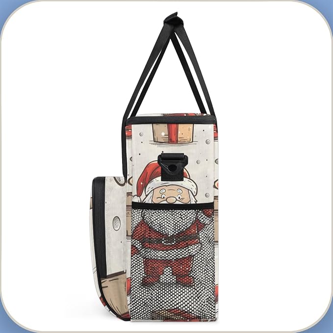 Oil Painting Santa Claus Coffee Maker Carrying Bag Travel Storage Bag Compatible with K-Mini or K-Mini Plus Single Serve Coffee Brewer Carrying Case with Multiple Pockets &amp Shoulder Strap