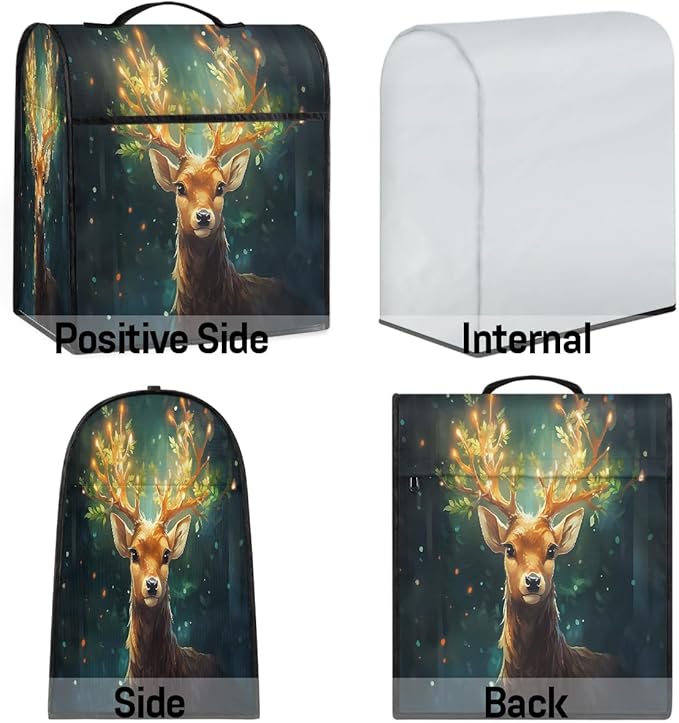 cfpolar Kitchen Aid Mixer Cover Compatible with 6-8 Quarts Animals Deer Christmas Stand Mixer Cover Kitchen Aid Mixers Accessories Appliance Organizer Bag Dust Covers with Zipper Pocket