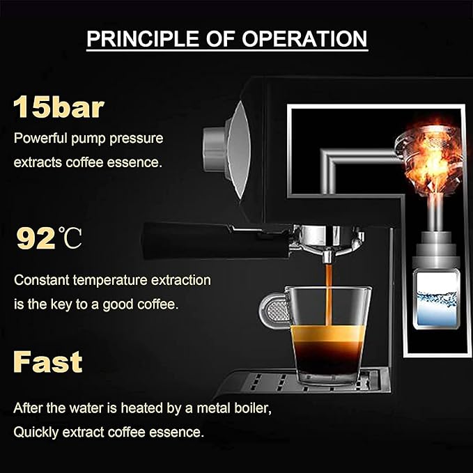 Coffee Machine Drip Coffee Machine Programmable Coffee Machine Small Semi-automatic Milk Froth Coffee Machine Suitable For Brewing Coffee 20240309