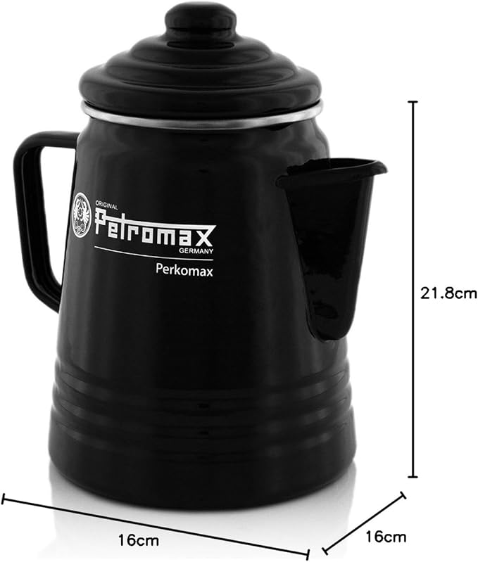 Petromax Tea and Coffee Percolator Use Indoor/Outdoors for Home Kitchen or Campfire Enameled Steel Coffee and Tea Pot Brews to Your Taste 5-6 Cup Capacity