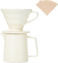 Pour Over Coffee Maker SetCeramic Coffee Maker With 40 pcs Paper Filter15oz/450ml Pour Over Coffee Dripper (White)