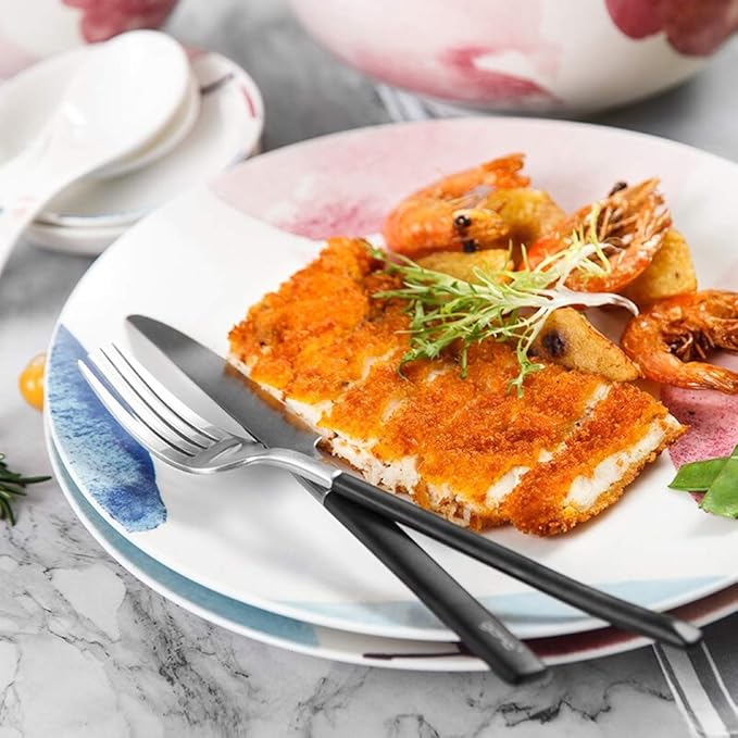 New Dinnerware SetsCeramics Dinnerware Set 36 Pieces Bone China Dinner Set - Creative Combination Porcelain Plates And Bowls Sets For Family Gathering And Housewarm