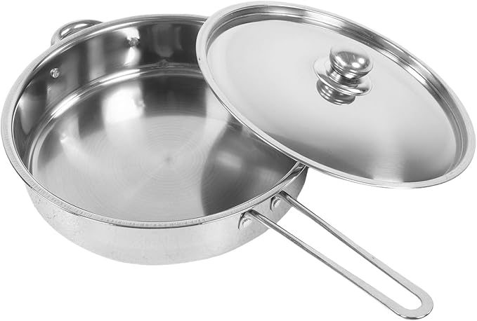Pssopp Stainless Steel Cookware Set Induction Non stick Pot Set with Heat Proof Handles for Frying Soup Daily Meal Preparation