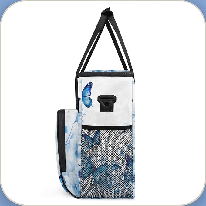 Flowers Butterfly Coffee Maker Carrying Bag Mystic Butterfly Travel Storage Bag Compatible with K-Mini or K-Mini Plus Single Serve Coffee Brewer Carrying Case with Multiple Pockets &amp Shoulder St
