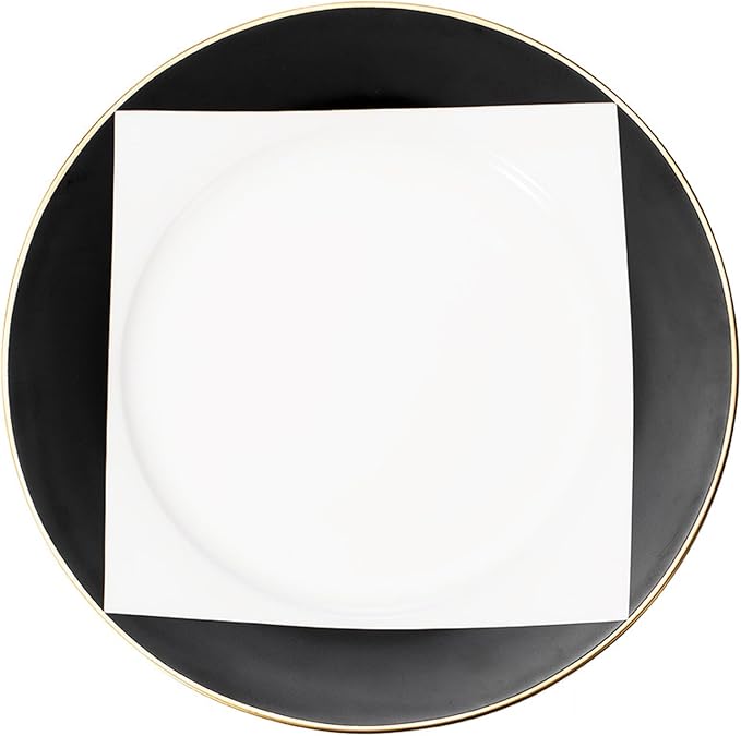 Elegant Bone China Dinnerware Set for 6 – Coffee Cup Saucer &amp 8”/10” Plates – Luxury dishes set for Housewarming Anniversary or Mother’s Day Present gift for Wife DLCP-3