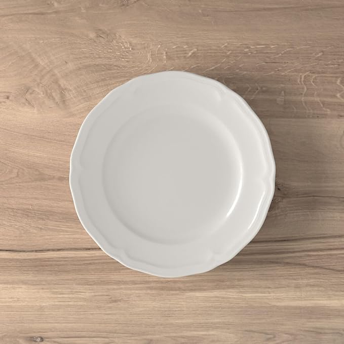 Villeroy &amp Boch Manoir Collection 18-Piece Dinnerware Set Plates &amp Bowls Premium Porcelain Made in Germany Dishwasher &amp Microwave Safe Rich Creamy White