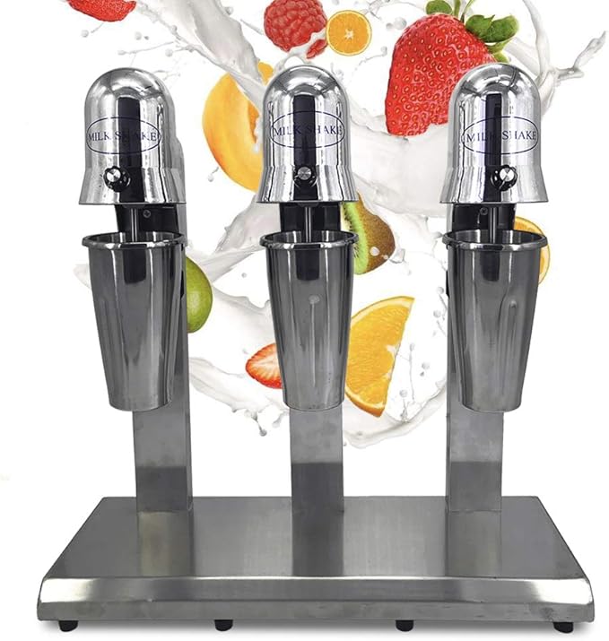 Electric Milkshake Maker Ice Cream Mixer Machines 110V Commercial Drink Smoothie Blender for Coffee Shops Tea Stores to Making Fruit Tea Coffee Stirred Drinks (3 Head 800ml)