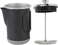 Stylish 304 Stainless Steel French Press Coffee Maker 1000ml Portable Hand Brewed Coffee Press Pot for Camping Simple Maintenance and Versatile Use (Black)