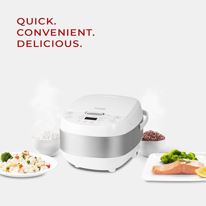 GRFIT Electric Rice Cooker 10 Menu Options Oatmeal Brown Rice &amp More Touch-Screen Nonstick Inner Pot