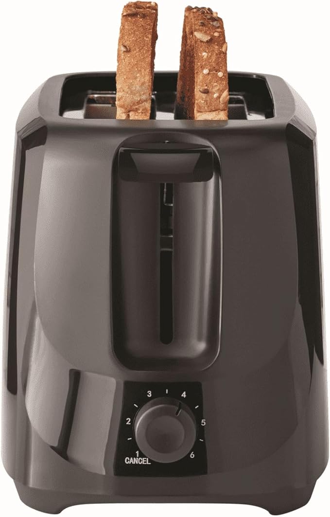 GYCO 2-Slice Toaster Black with 6 Shade Settings and Removable Crumb Tray - Size 9.8L X 5.75W X 6.5H(inch) Fit Bread Slices Up To 4x 4 Auto-centering Guides 1-6 Shading Control &amp Cancel Functio