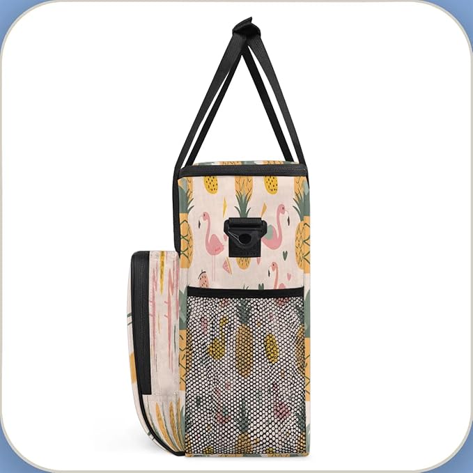 Summer Pineapple Flamingo Coffee Maker Travel Bag for K-Mini or K-Mini Plus Single Serve Coffee Brewer Portable Storage Tote Case for Tarvel