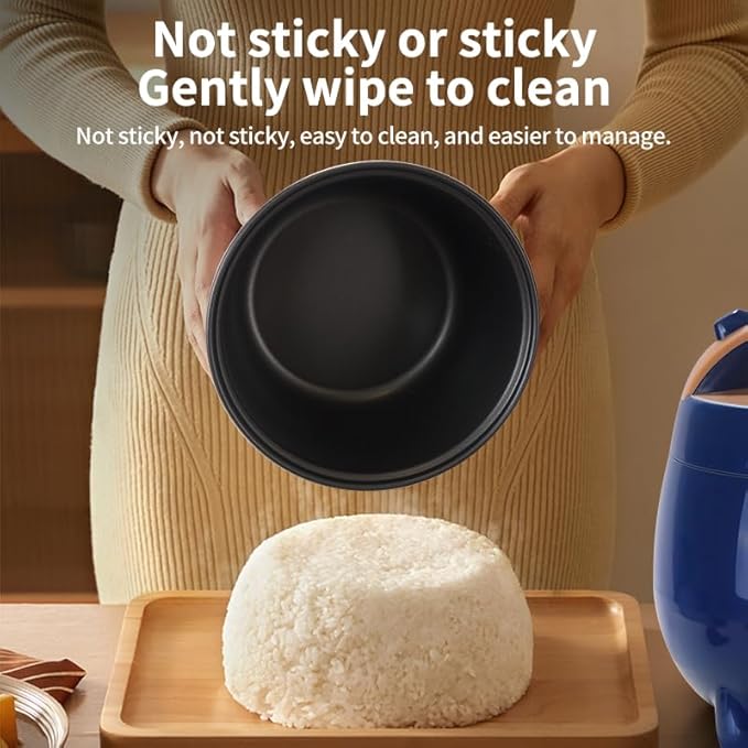 1.8L Mini Electric Pressure Rice Cooker with Steamer Basket300W Multi-Functional Rice Maker with Nonstick Inner PotKeep WarmEasy Clean for Small KitchenOfficeDorm1-2 People