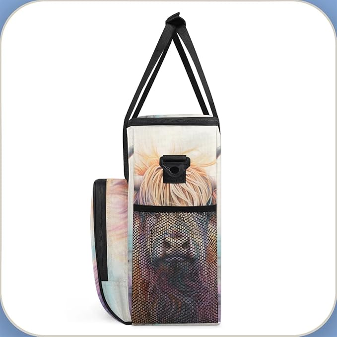Coffee Maker Carrying Bag Highland Cow Single Cup Coffee Maker Travel Bag Compatible with Keurig K-Mini or K-Mini Plus Portable Storage Bag with Shoulder StrapAZ-196