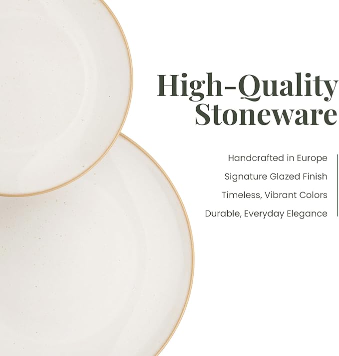 Larder &amp Vine Ceramic Stoneware Dinnerware 16-Piece Set 4 Place Settings (Sand)