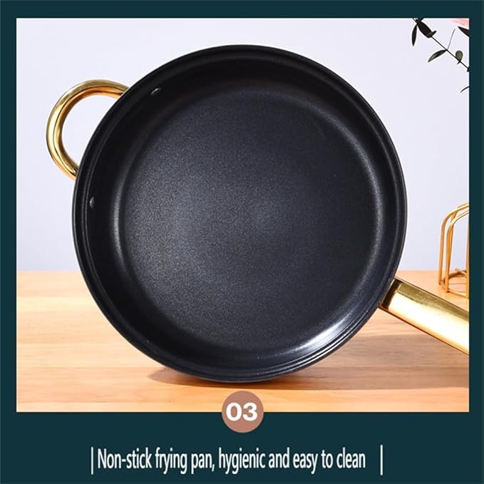 12 Pieces of Stainless Steel Cookware Set 6 Kinds of Kitchen Pot Combination Frying Pan Soup Pot Milk Pot Kettle Set PotKettle B12 Pc-Kettle B-12 pc