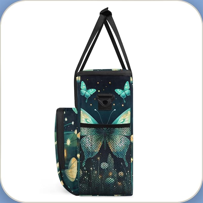 Gothic Butterfly Coffee Maker Carrying Bag Cute Butterfly Travel Storage Bag Compatible with K-Mini or K-Mini Plus Single Serve Coffee Brewer Carrying Case with Multiple Pockets &amp Shoulder Strap