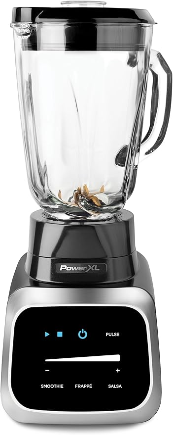PowerXL Smart Pro Blender BL6018 Smart Sensing Technology for Smooth Blends Frappés Salsas 1800 Watts &amp 68 oz. Glass Pitcher