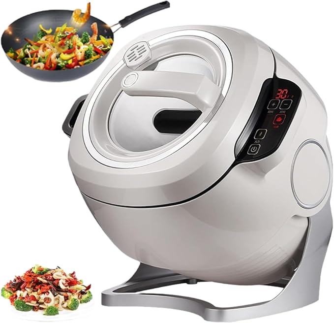 Automatic Cooking Machine Auto Cooking Wok Fried Rice Machine Microcomputer Control Touch Screen 6L Pot Volume Self-Cleaning Mode for Stir FryingStewingCooking