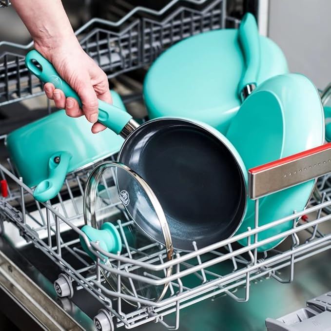 Diamond Ceramic Non-stick 13Pc Cookware Set Turquoise