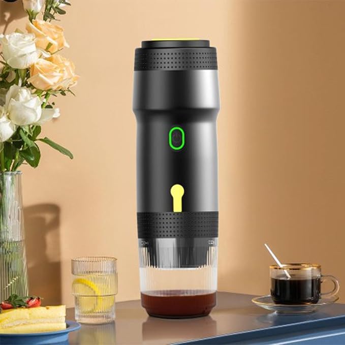 Portable Coffee Maker Electric 20Bar for Ground Coffee Cordless Design for Quick Heating Materials With Lithium Battery for Travel Home
