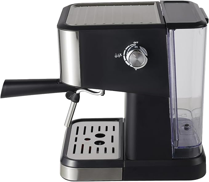 1.5L/50.73oz Mini Semi-Automatic Coffee Machine 15-20Bar 1050W Small Drip Coffee Machine with Spoon&ampTamper Pump Pressure Type Coffee Machine for Home/Cafe/Office (7.2×10.4×11in)