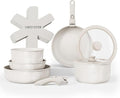 Country Kitchen Cookware Set with Removable Handle Oven &amp RV Safe Pots and Pans Set Cream Diamond Original