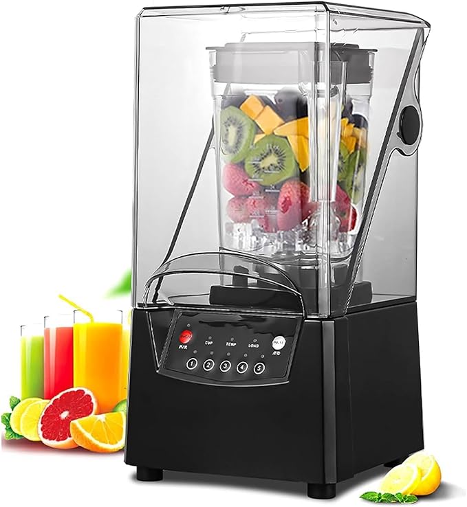 2000ml Professional Blender 2200W Professional Blender with Soundproof Shield with 6 17000rpm Blades and Automatic Cleaning Blender for Kitchen Fruits Shakes Smoothies and Frozen Drinkser