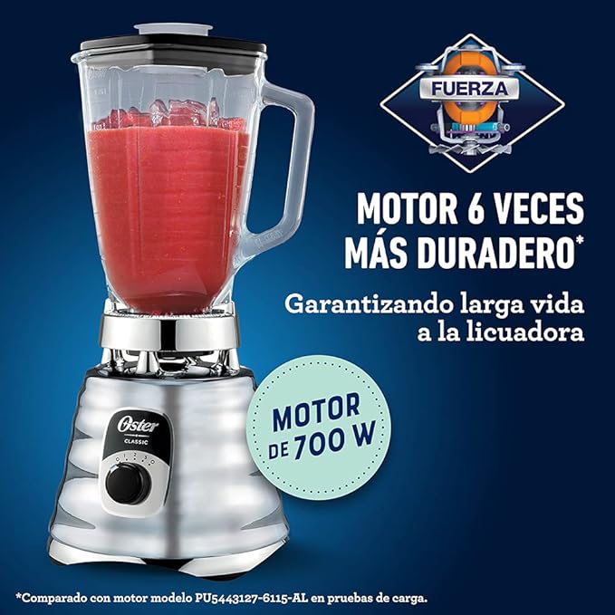 Oster Original 3 Speed Chrome Blender 6 Times more Durable Motor 10 Times Stronger 5 Cup Glass Jar