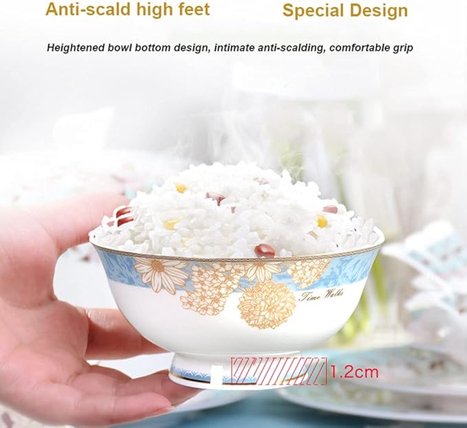Bone China Dining Dishes Set 60 Pcs Dinnerware Set Home New Chinese Dinner Plate Light Luxury Modern Tableware Set Hand Glazing and Tough Texture