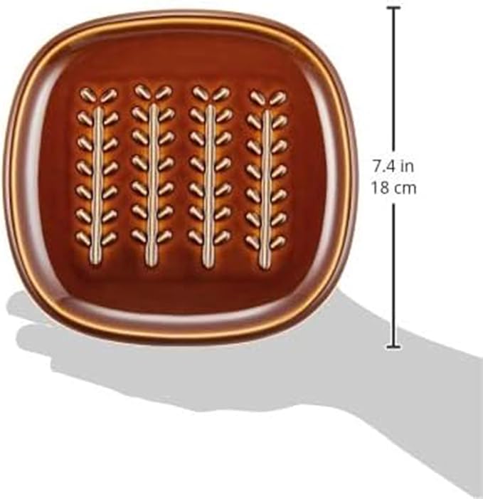 Mino Ware 58-126-231 Miyama Gift Set Dinnerware Set Plate Bread Plate 7.1 x 7.1 inches (18 cm) Pair of 2 Branch Pattern (Ivory Glaze x 1 each) Crust Crust Wedding Gift Housewarming Gift Made