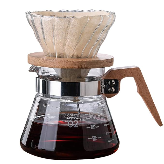 DUEBEL Cold Brew Coffee Maker Glass Jar with Handle Glass Pitcher with Removable Stainless Steel Filter 1.7L (47.5OZ) (K-M101)