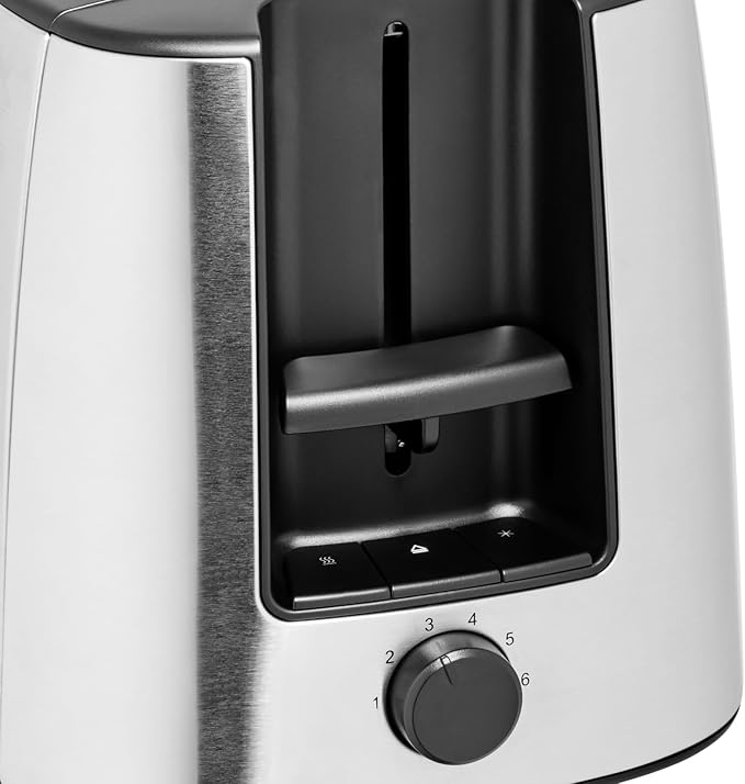 WMF Bueno Pro Toaster Langschlitz mit Brötchenaufsatz 4 Scheiben XXL Toast Aufknusper-Funktion 6 Bräunungsstufen 1550W Toaster edelstahl matt
