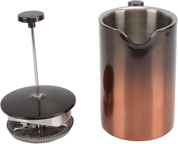 HarmonyBliss French Press Coffee Maker Stainless Steel Double Wall Construction Portable for Camping and Outdoor Travel (800ml)