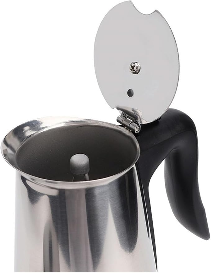 110V/220V Electric Coffee Maker 304 Stainless Steel Mocha Pot 300ml Percolator For Home Silver(110V Silver)